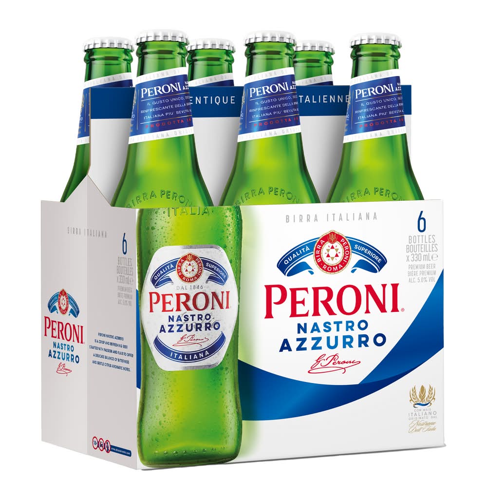 Peroni - Bière blonde ruban bleu (6 x 330ml)