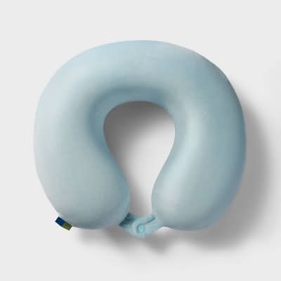 Open Story Memory Foam Travel Neck Pillow, Muddy Aqua