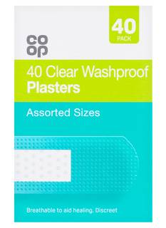 Co-op 40 Clear Washproof Plasters