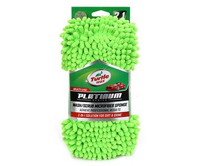 Turtle Wax Platinum 2-in-1 Car Wash & Scrub Microfiber Sponge, Green