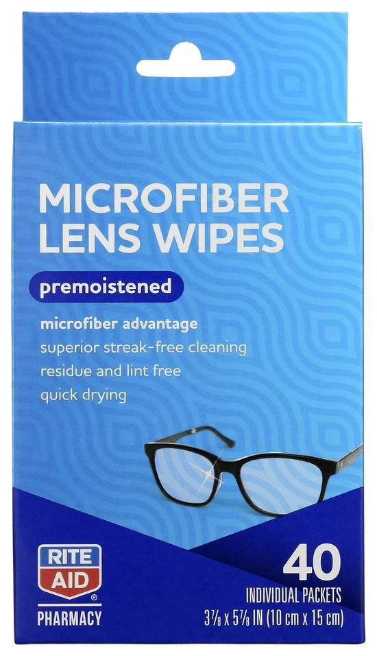Rite Aid Premoistened Microfiber Lens Wipes (10 cm x 15 cm)