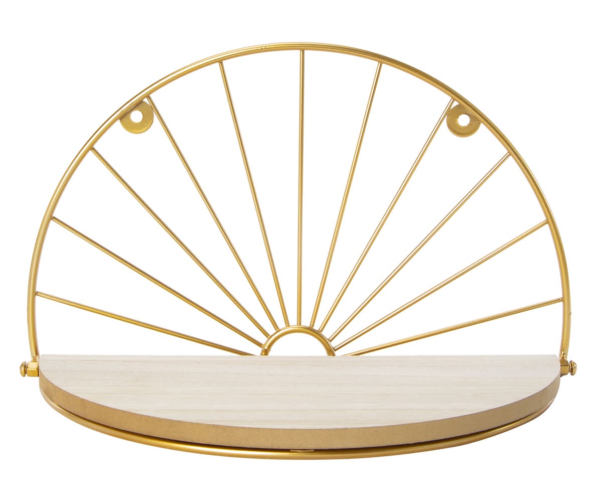 Decorative Gold Metal Shelf 12in