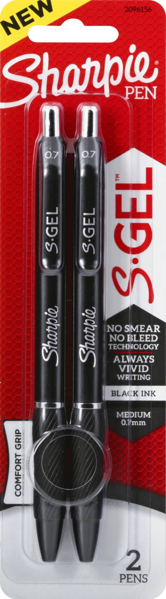 Sharpie S-Gel Medium 0.7 mm Black Pens (2 pens)