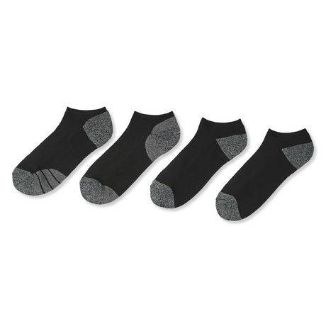 Athletic Works Men''s Low Cut Socks 4-Pack (Color: Black, Size: 7-11)