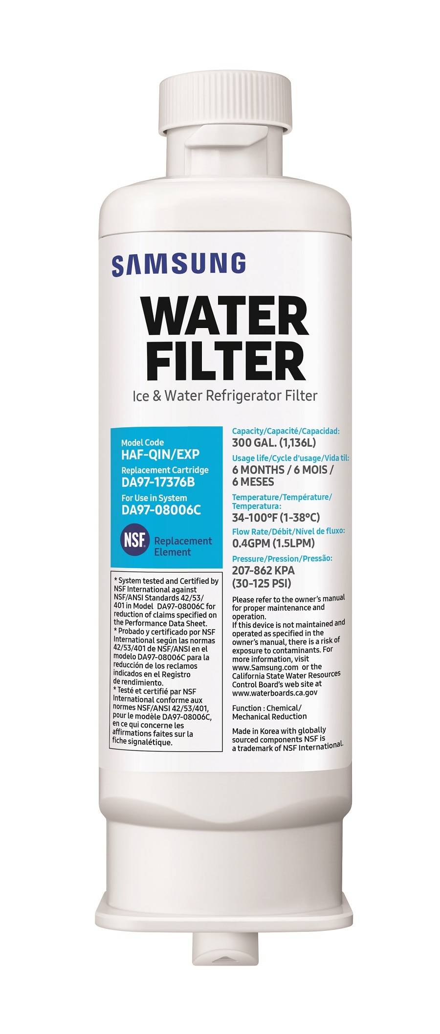 Samsung Push-In Refrigerator Water Filter | HAF-QINS