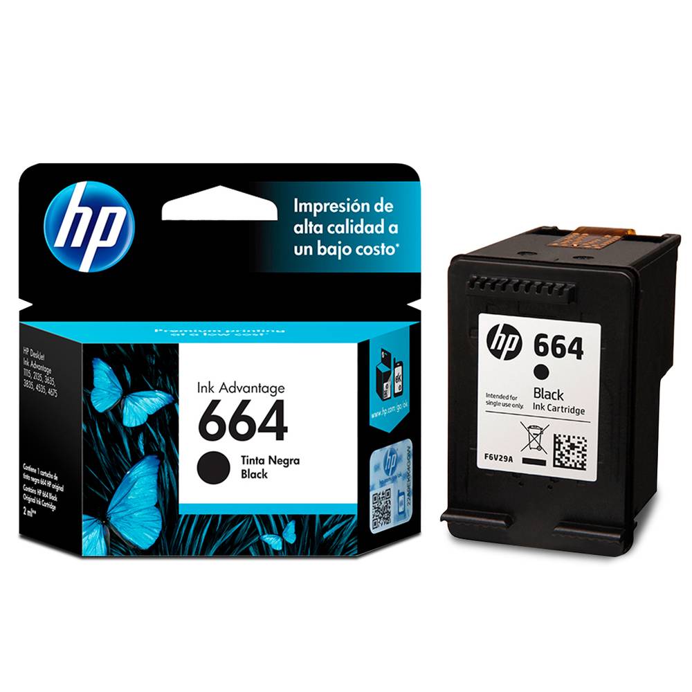 HP · Cartucho 664 tinta negra