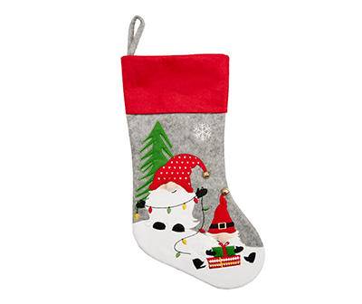 Gnomes & Light Bulbs Felt Stocking