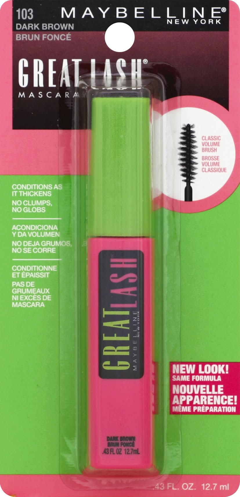 Maybelline Great Lash Mascara, Dark Brown (43 fl oz)