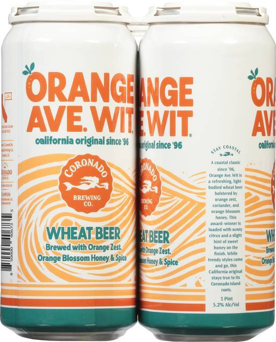 Coronado Brewing Company Orange Ave Wit Wheat Bear (6 pack, 16 fl oz)