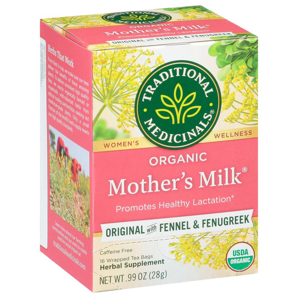 Traditional Medicinals Organic Mother's Milk Tea Bags, Fennel-Fenugreek (0.99 oz, 16 ct)