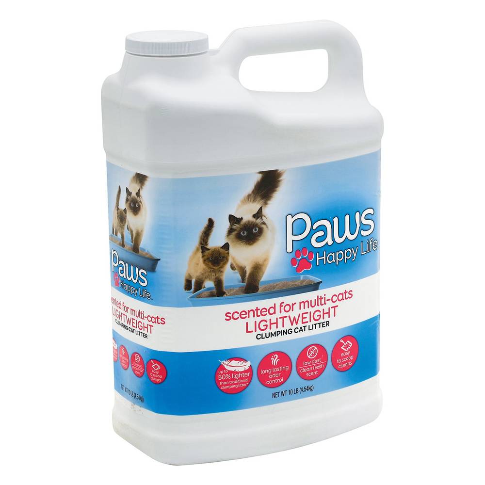 Paws Happy Life Scented For Multi-Cats Lightweight Clumping Cat Litter (10 lbs)