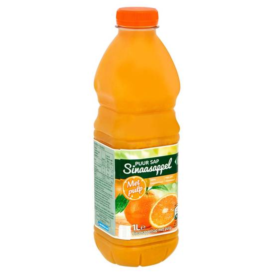 Carrefour Puur Sap Sinaasappel met Pulp 1 L