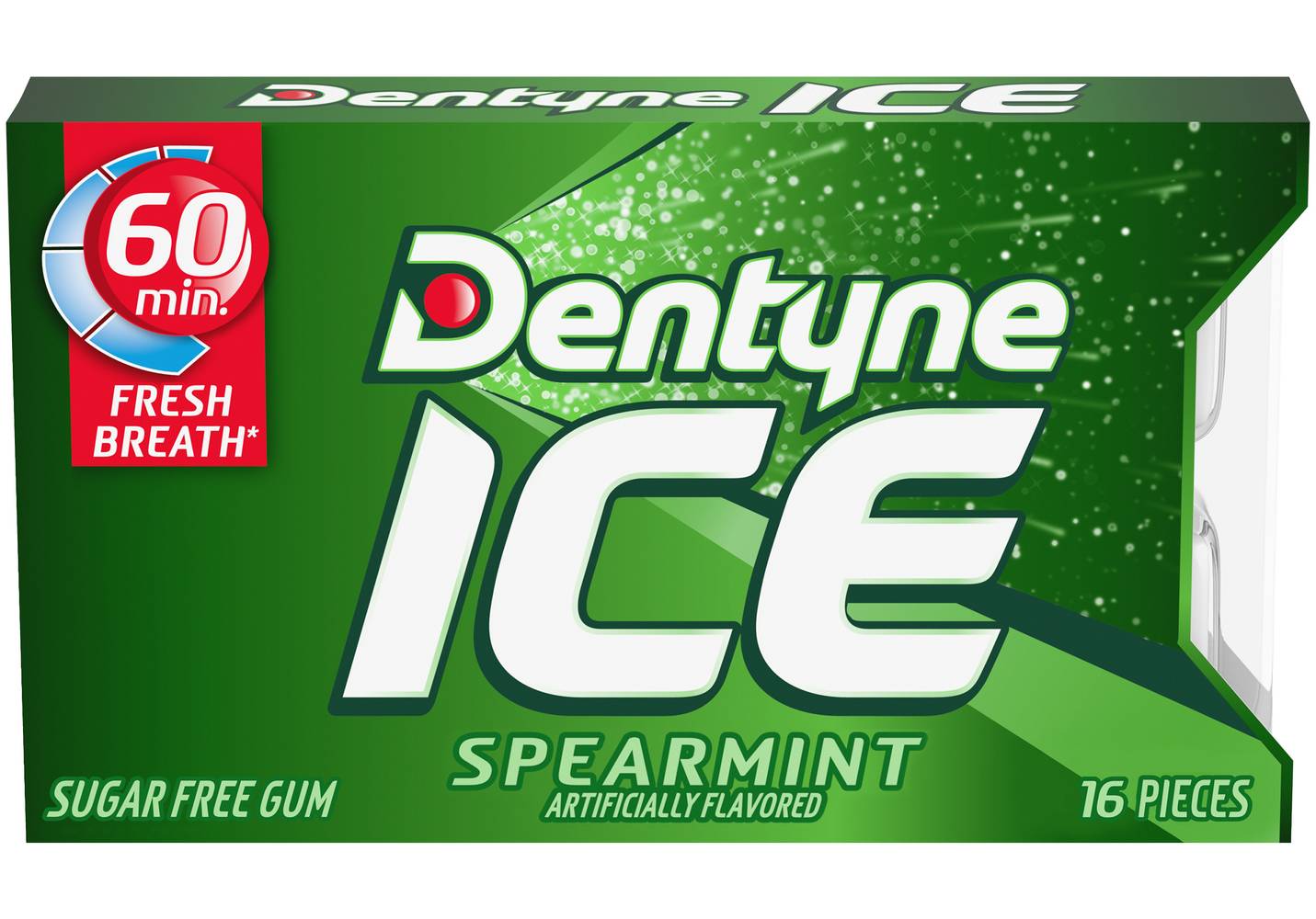 Spearmint Dentyne Sugar Free Ice Gum, Spearmint (16 ct)