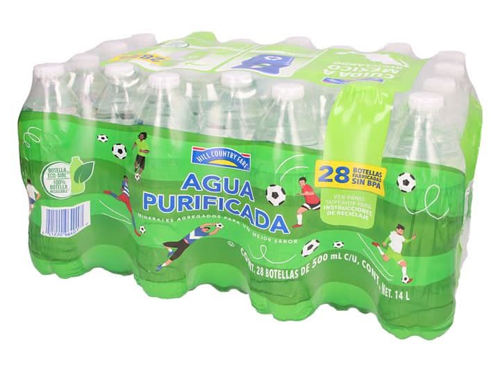 Hill Country Fare · Agua purificada mineralizada (28 x 500 ml)