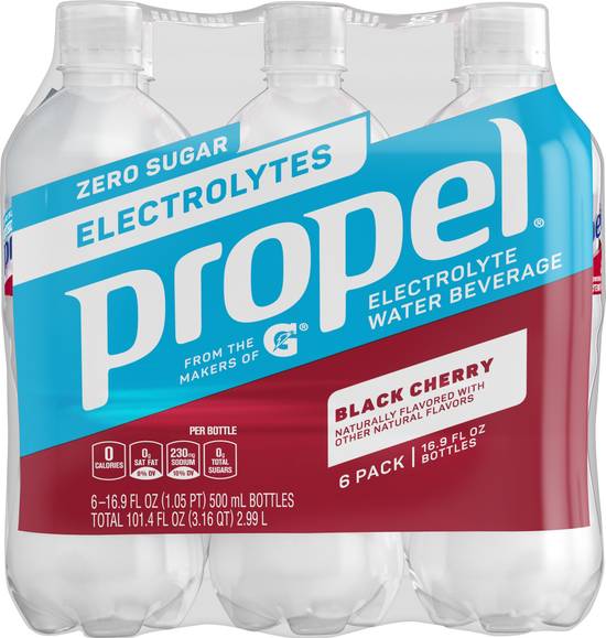 Propel Black Cherry Electrolyte Water Beverage (6 pack, 16.9 fl oz)