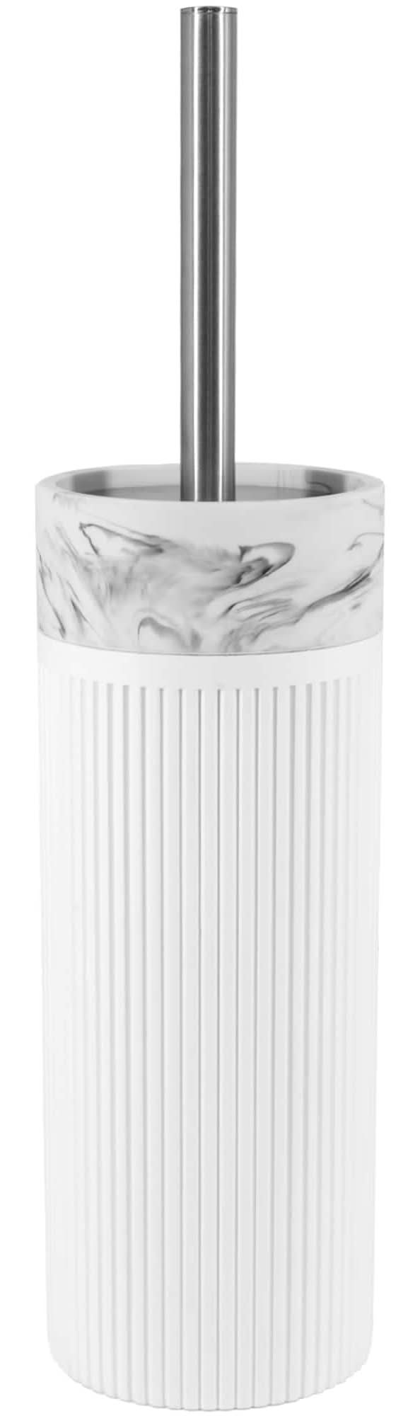 allen + roth Rochelle White Marble Resin Toilet Brush Holder