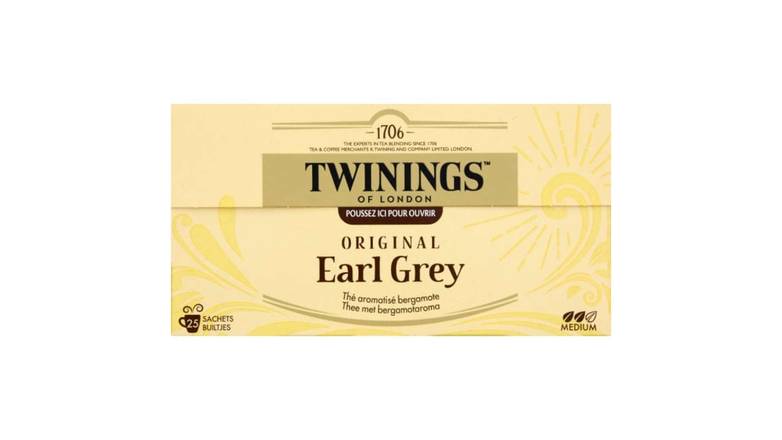 Twinings Of London Thé Origine Earl Grey, aromatisé à la bergamote Les 25 sachets, 50g