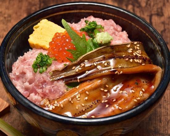 ねぎとろと大あなご丼