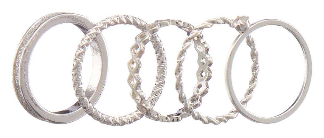 Silver Geometric Rings 5 Ct