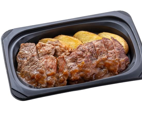 (おかず)やわらかカットステーキ約120g＆ラウンドステーキ約120g