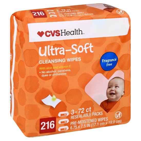 Cvs Health Ultra-Soft Cleansing Fragrance Free Wipes