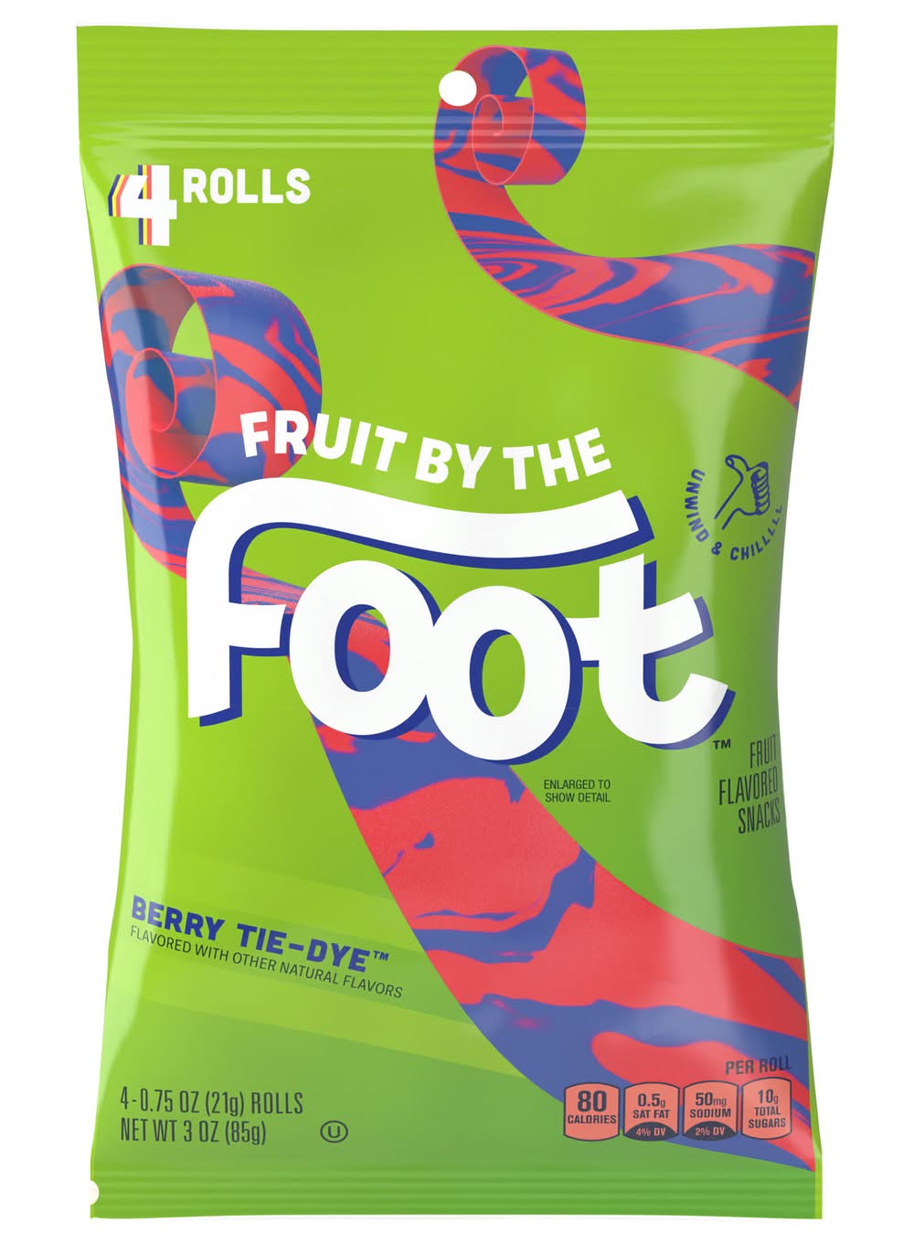 Fruit by the Foot Flavored Snacks Rolls, Berry Tie-Dye (4 x 0.75 oz)