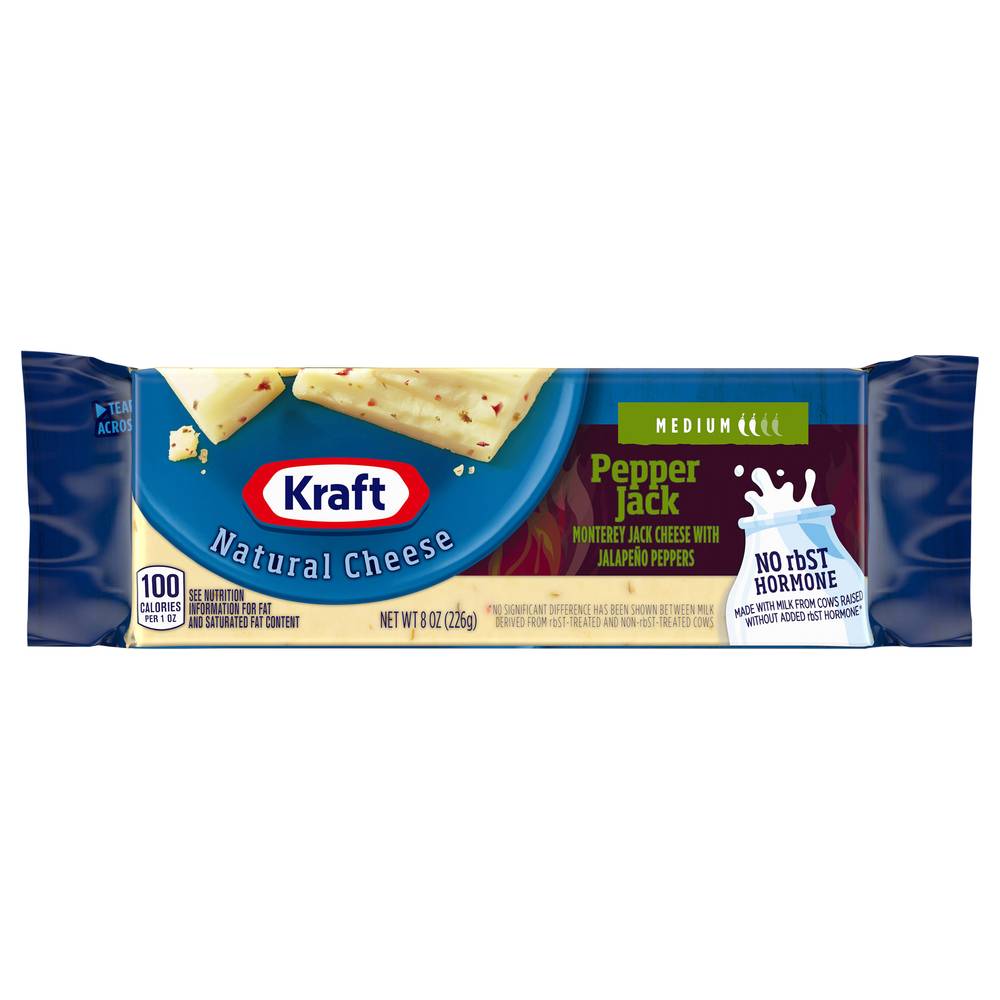 Kraft Medium Pepper Jack Natural Cheese (8 oz)