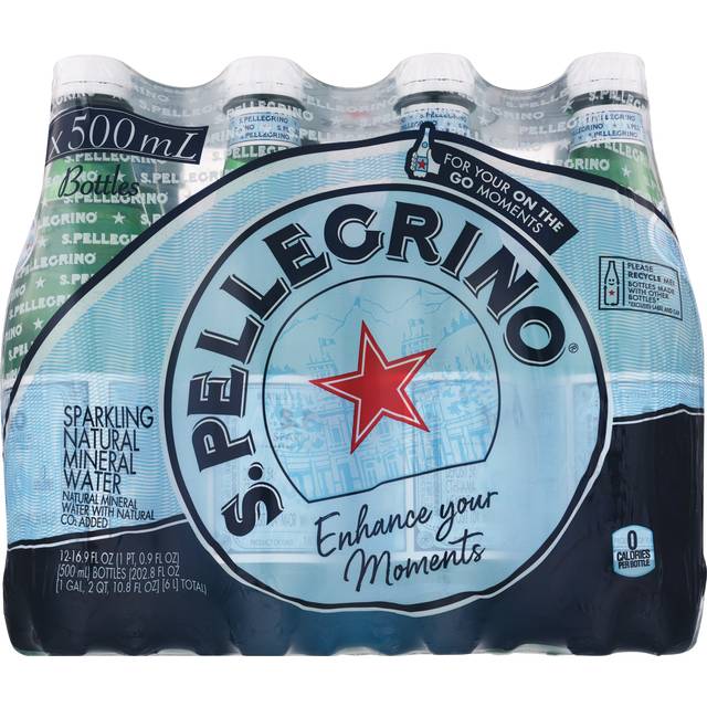 S. Pellegrino Sparkling Natural Mineral Water 12-16.9Oz Btls