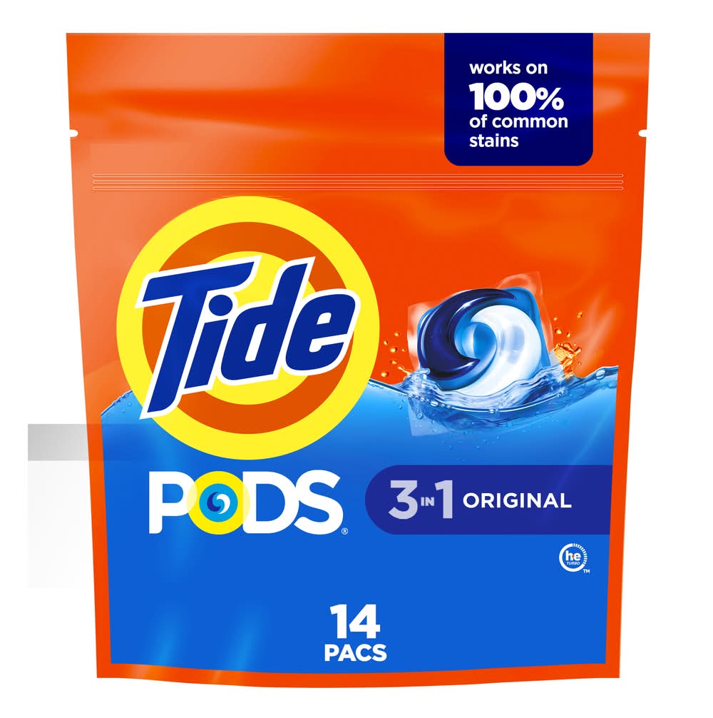 Tide Pods 3 in 1 Laundry Detergent Pacs, Original (14 ct)
