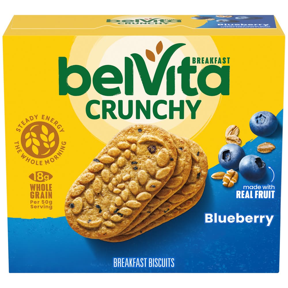 BelVita Crunchy Breakfast Biscuits, Blueberry (5 x 1.76 oz)