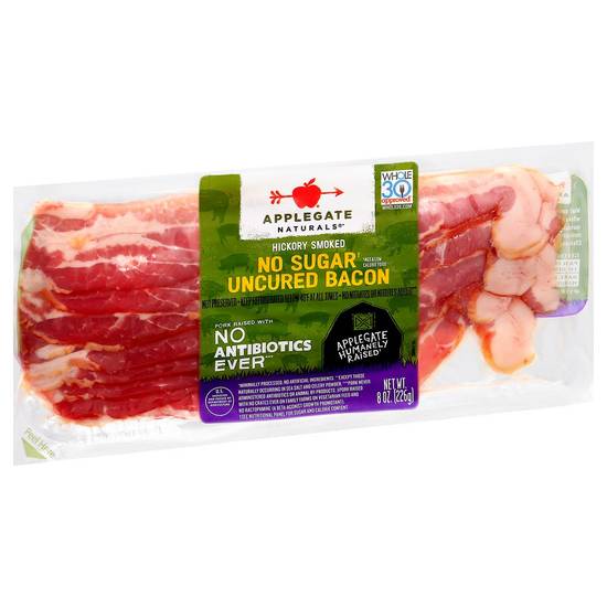 No Sugar Uncured Bacon Applegate Naturals 8 oz