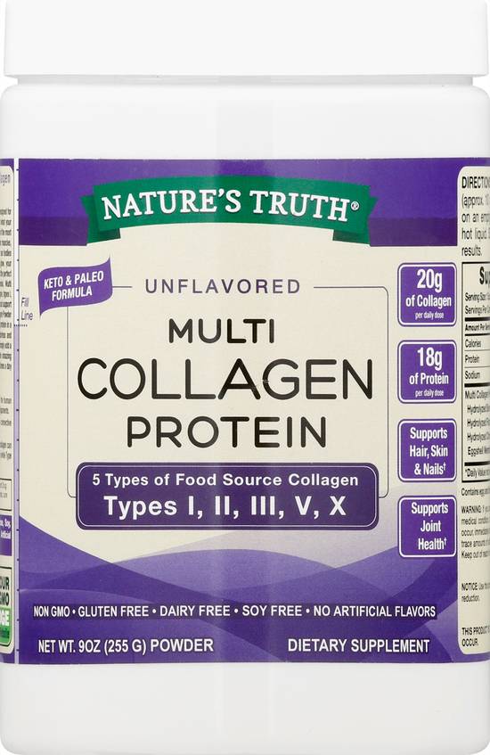 Nature's Truth Unflavored Multi Collagen Protein Powder