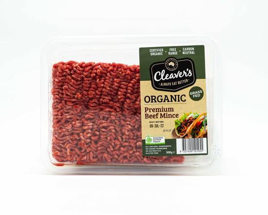 Cleaver's Premium Organic Beef Mince 500g