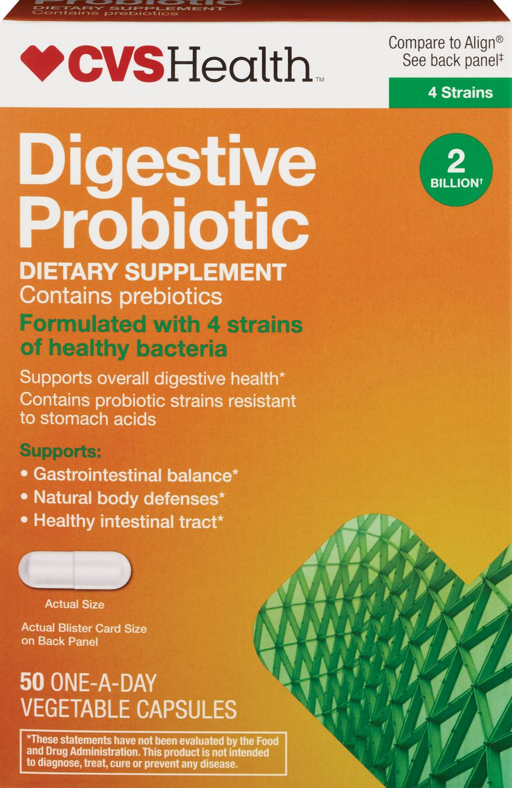 Cvs Digestive Probiotic Capsules, 50 Ct