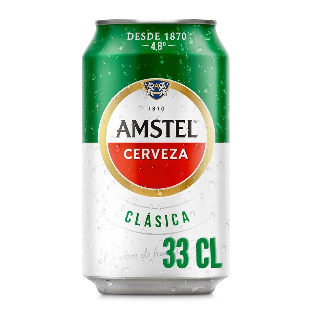 Cerveza Clásica Amstel Lata 33 Cl