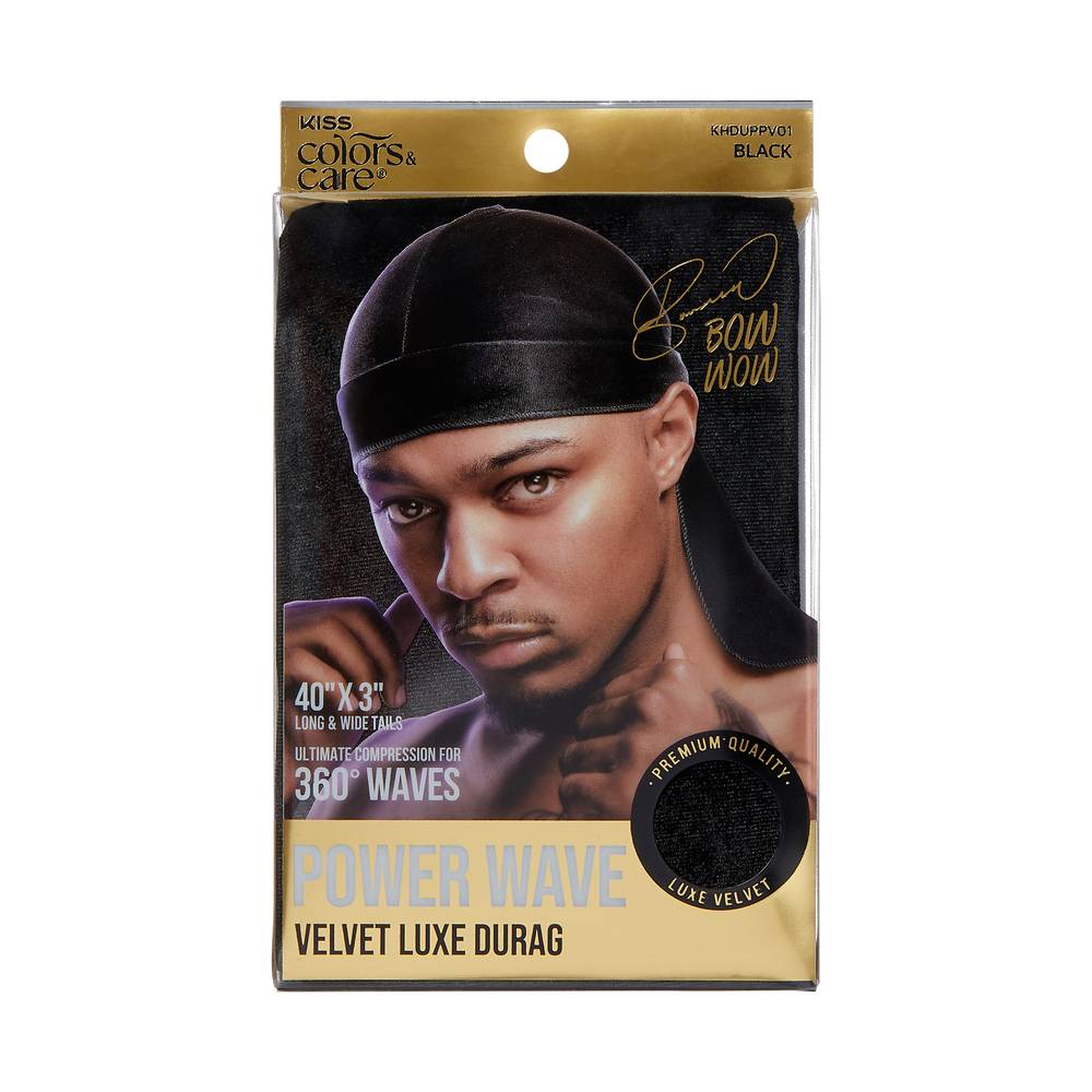 KISS Colors&Care Power Wave Velvet Luxe Durag, Black