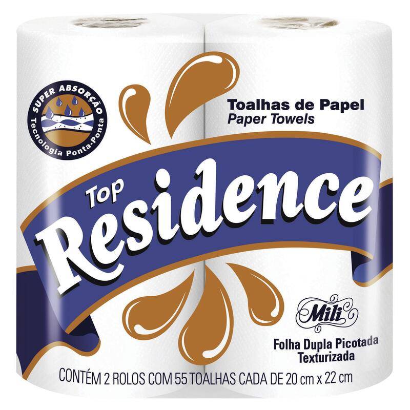 Top residence papel toalha folha dupla (2 rolos)