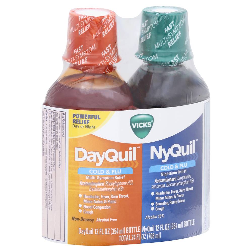 Vicks Dayquil Nyquil Cold & Flu (24 fl oz, 2 ct)