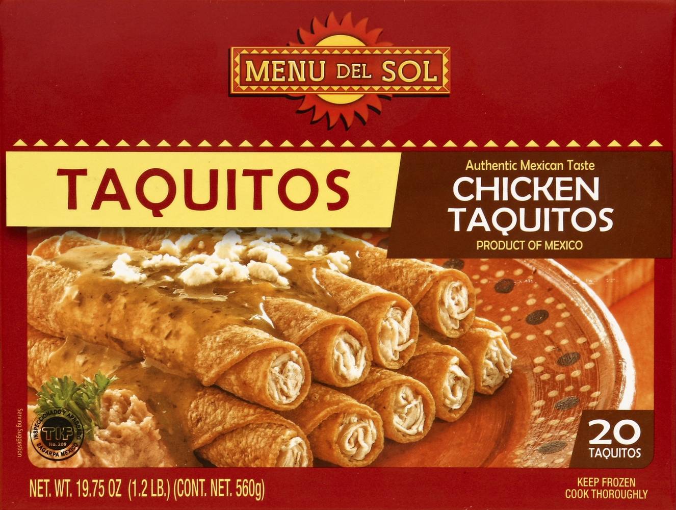 MENU DEL SOL Chicken Taquitos (1.24 lbs)