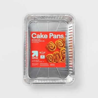 up&up Aluminum Foil Cake Pan With Lids, 13x9 in (2 ct)