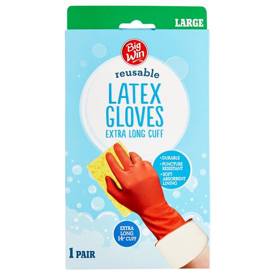 Big Win Latex Gloves 14" Long Cuff Large (1 ct)