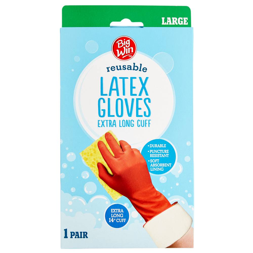 Big Win Latex Gloves 14" Long Cuff Large (1 Ct)