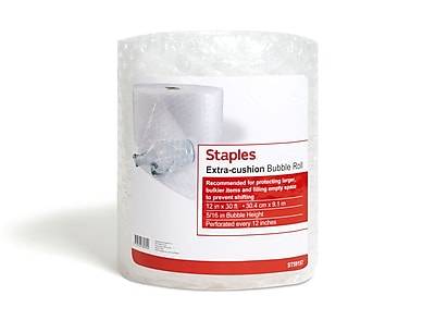 Staples Extra Cushion Bubble Roll, 30.4 cm x 9.1 m
