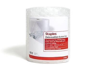 Staples 5/16 Bubble Roll, 12 x 30', Clear (ST59157)