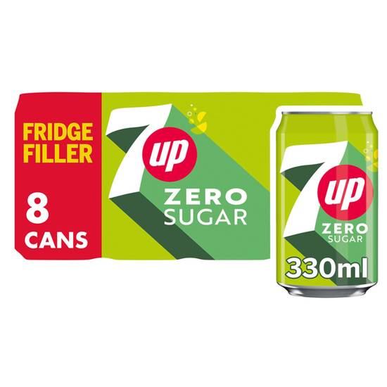 7UP Zero Sugar Lemon & Lime Cans 8x330ml