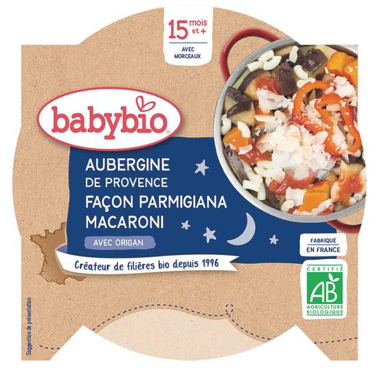 Babybio - Plat aubergines pâtes pour bébé dès 15 mois et plus