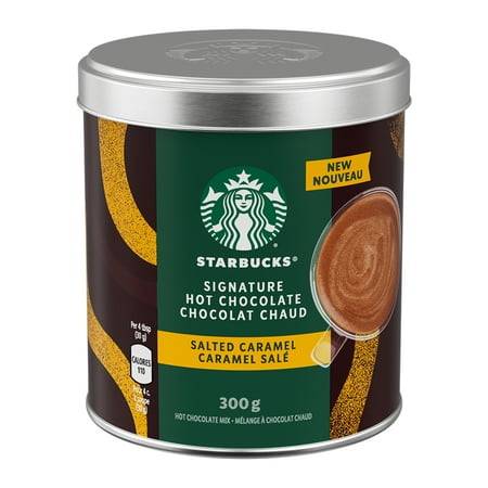 Starbucks Signature Hot Chocolate Mix, Salted Caramel, Prepared In Canada, 100% Rainforest Alliance Sustainably Sourced Cocoa, No Artificial Flavours, Colours Or Sweeteners