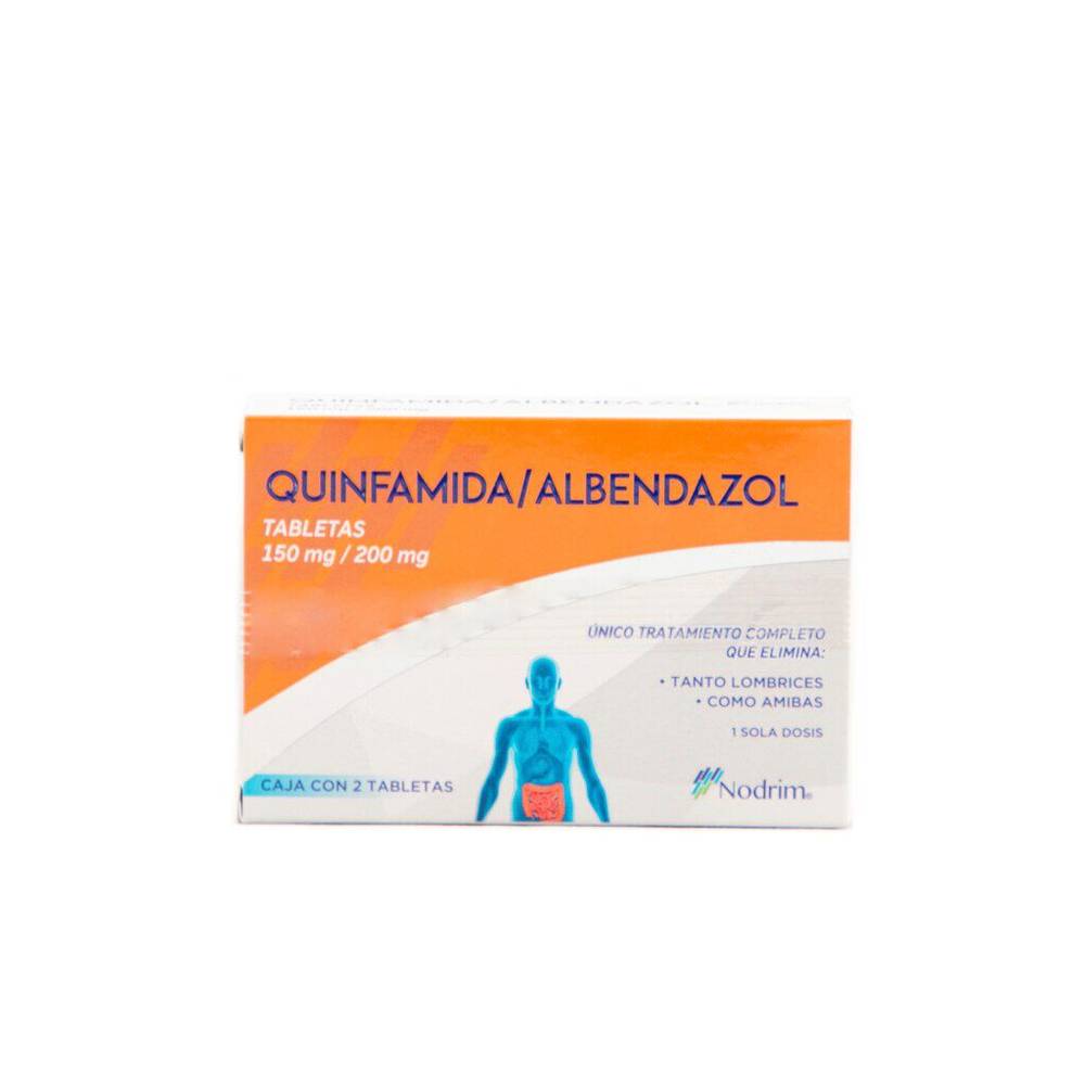 Nodrim quinfamida, albendazol tabletas 150 mg / 200 mg (2 piezas)