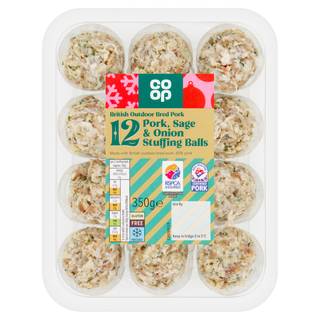 Co-op 12 Pork, Sage & Onion Stuffing Balls 350g