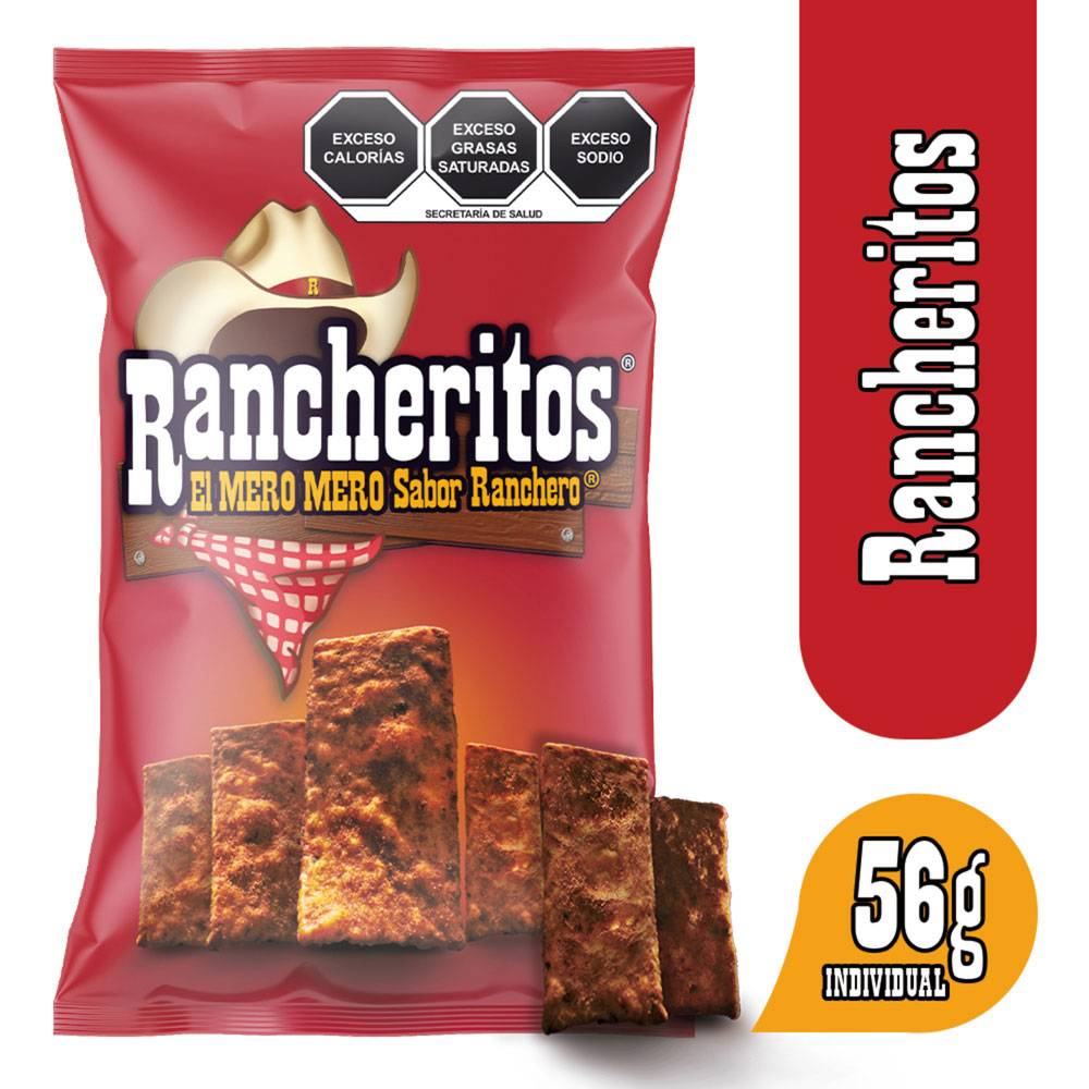 Rancheritos · Frituras de maíz con chile y especias (52 g)